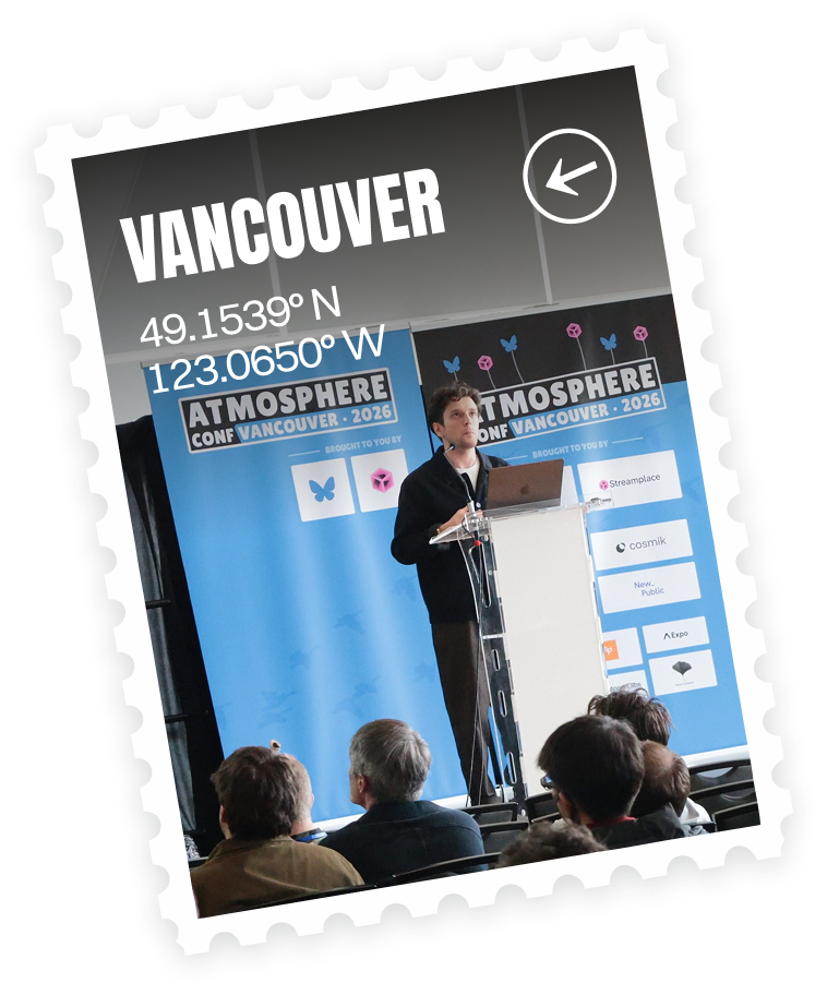 A speaker at the Vancouver ATProto conference